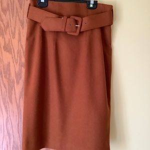 Hugo Buscati belted wool skirt